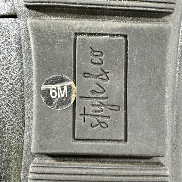 Style & Co womens size 6M leather black slip on loafers - Picture 5 of 16